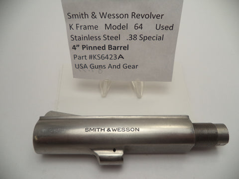KS6423AP Smith & Wesson K Frame Model 64 4" Barrel SS Used .38 Special