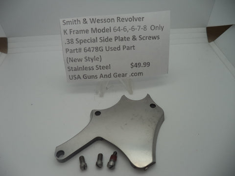 6478G Smith & Wesson K Frame Model 64-6, -7 &-8 Side Plate & Screws