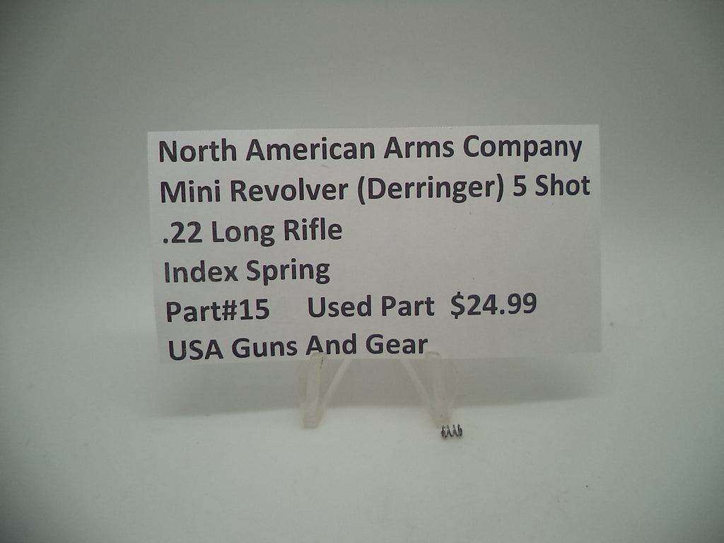 15 North American Arms Mini Revolver 5 Shot Index Spring Used .22 Long Rifle
