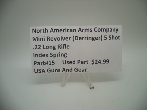 15 North American Arms Mini Revolver 5 Shot Index Spring Used .22 Long Rifle