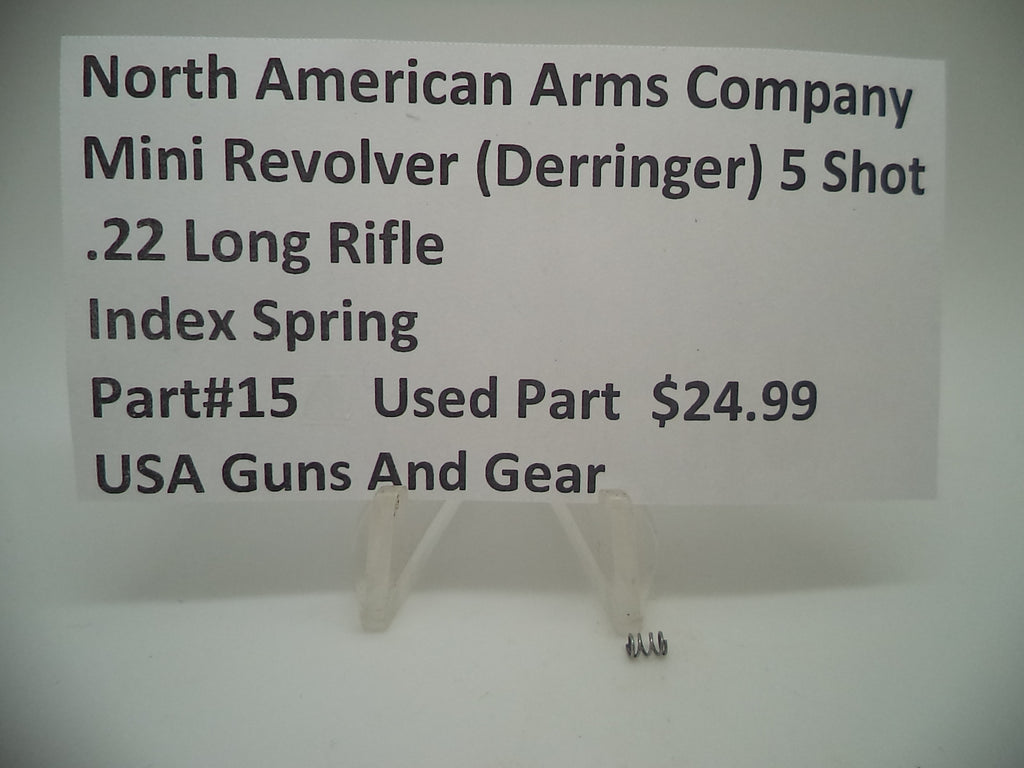 15 North American Arms Mini Revolver 5 Shot Index Spring Used .22 Long Rifle