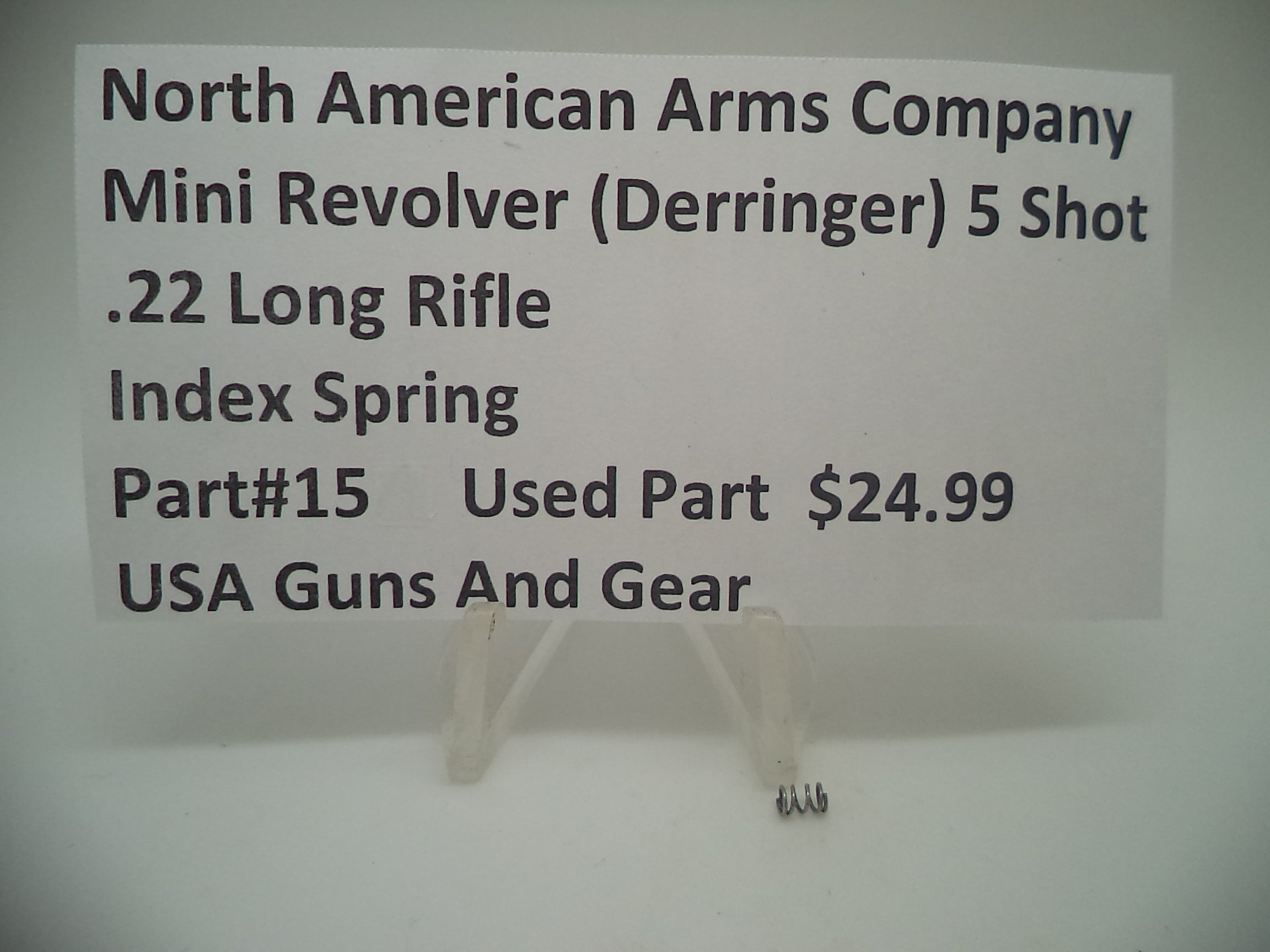 15 North American Arms Mini Revolver 5 Shot Index Spring Used .22 Long Rifle