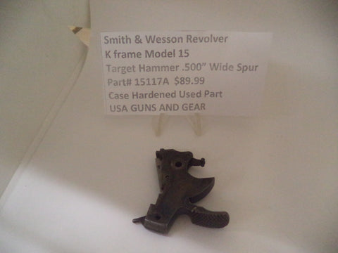 15117A S&W K Frame Revolver Model 15 .38 Special Target Hammer .500"Wide Spur Used