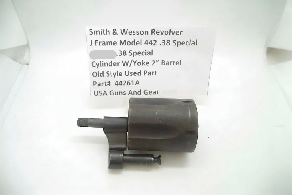Smith & Wesson J Frame Model 442  Cylinder .38 Special used old style part, displayed on a white background with product information label.