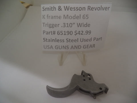 65190 S&W K Frame Revolver Model 65  Trigger .310" Wide  Used