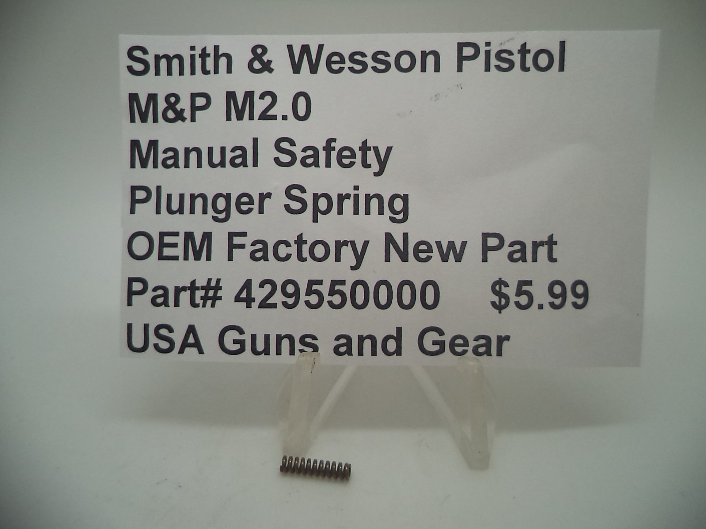 S&W M&P M2.0 Manual Safety Plunger Spring 9mm/40/45 | OEM 429550000