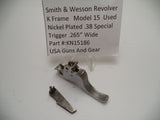 KN15186 Smith & Wesson K Frame Model 15 .265" Trigger Nickel Used .38 Special