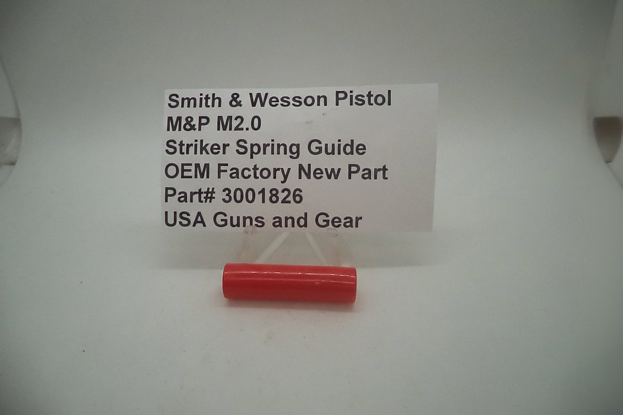 Smith & Wesson Pistol M&P M2.0 Striker Spring Guide, OEM Factory New Part, displayed on a white background with a label indicating the product details and price.