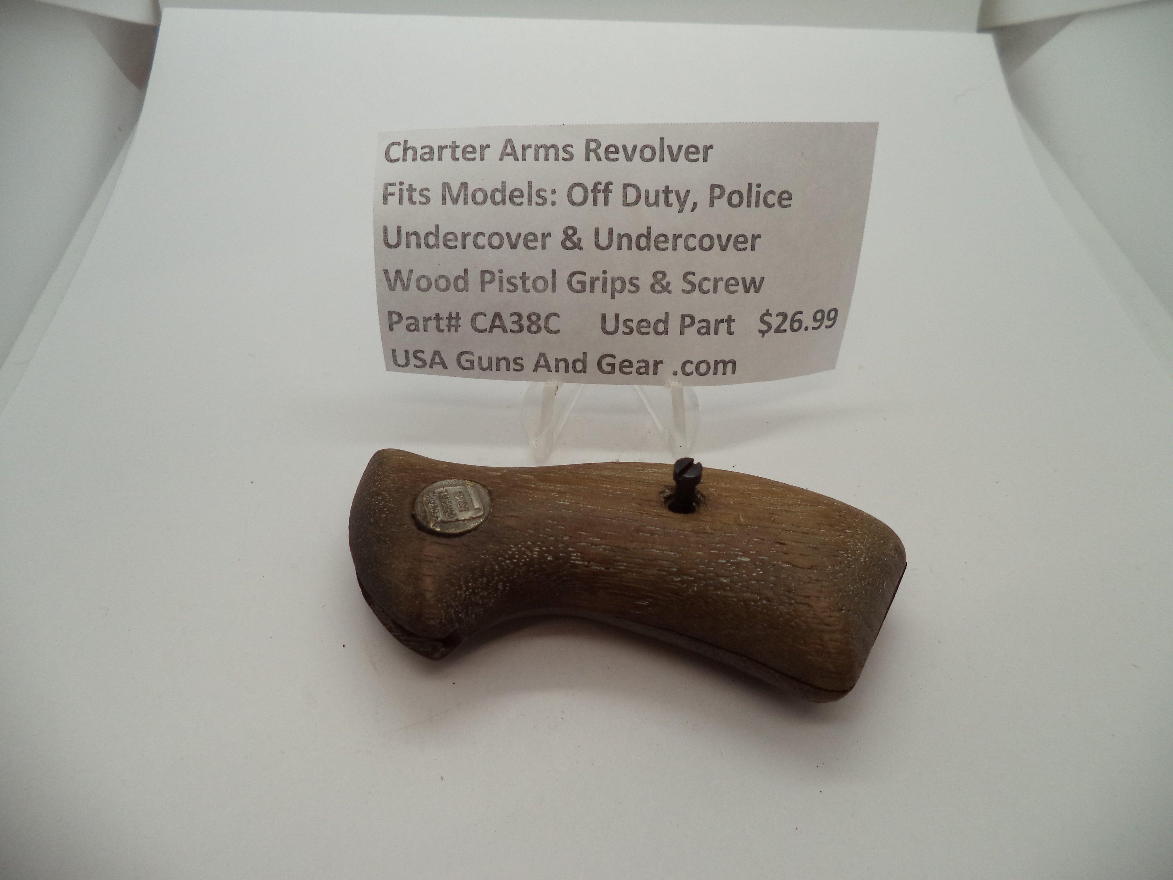 CA38C Charter Arms Revolver Fits Several Models Used Wood Pistol Grips & Screw
