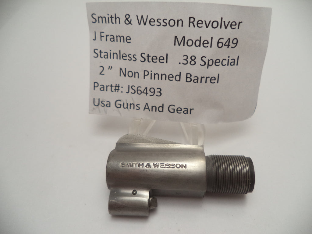 JS6493 Smith & Wesson J Frame Model 649 2" Barrel SS Used .38 Special