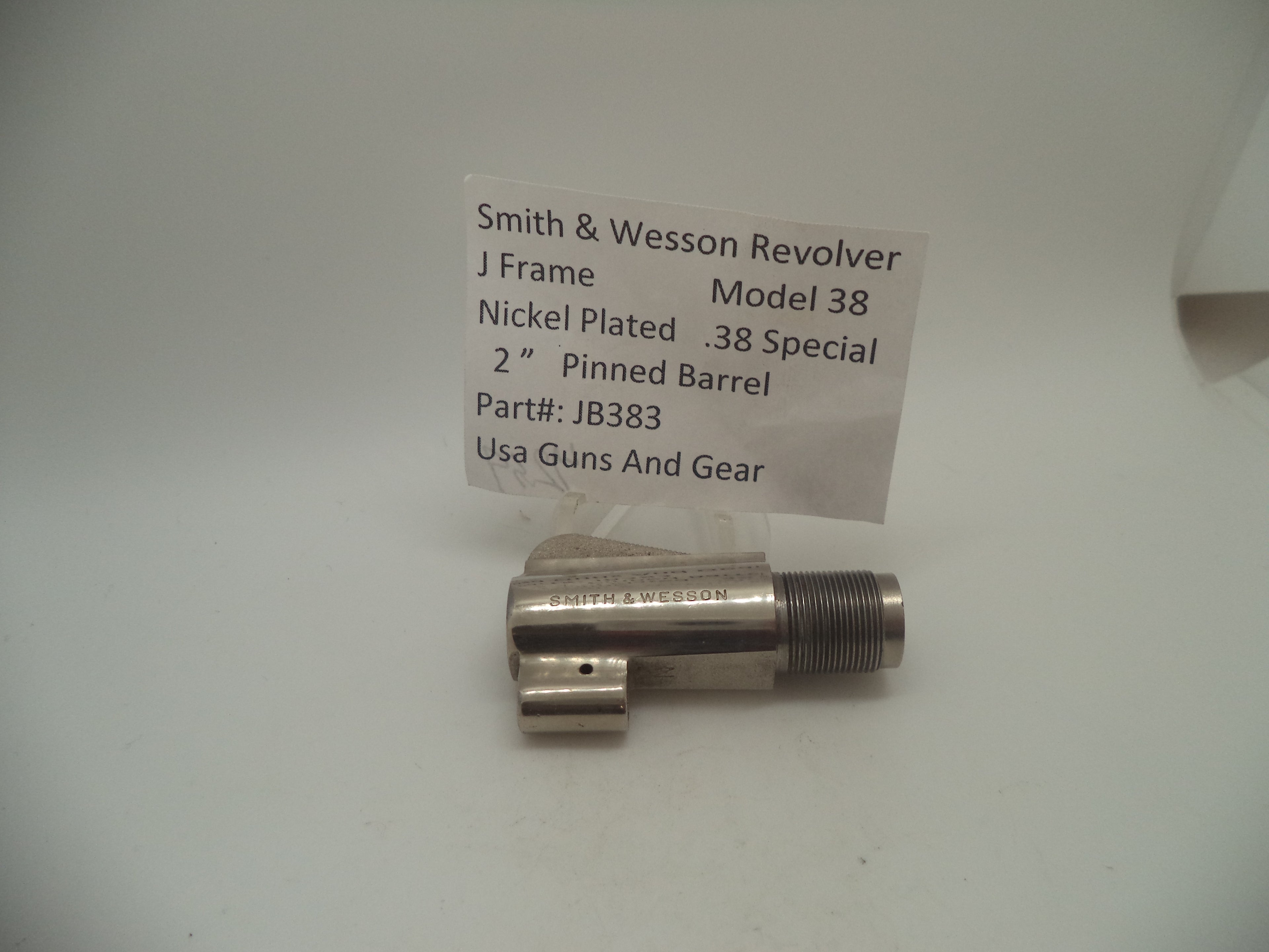 JB383 Smith & Wesson Revolver J Frame Model 38 Nickel Plated 2" Barrel Used