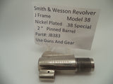JB383 Smith & Wesson Revolver J Frame Model 38 Nickel Plated 2" Barrel Used