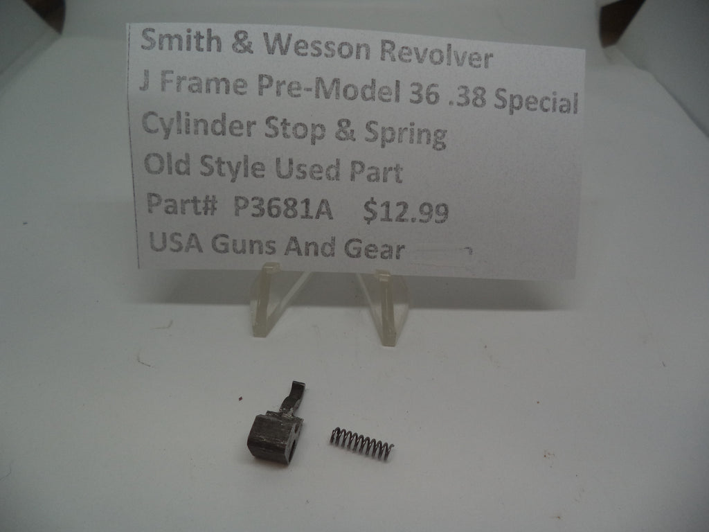 P3681A Smith & Wesson J Frame Model Pre 36 Cylinder Stop & Spring .38 Special