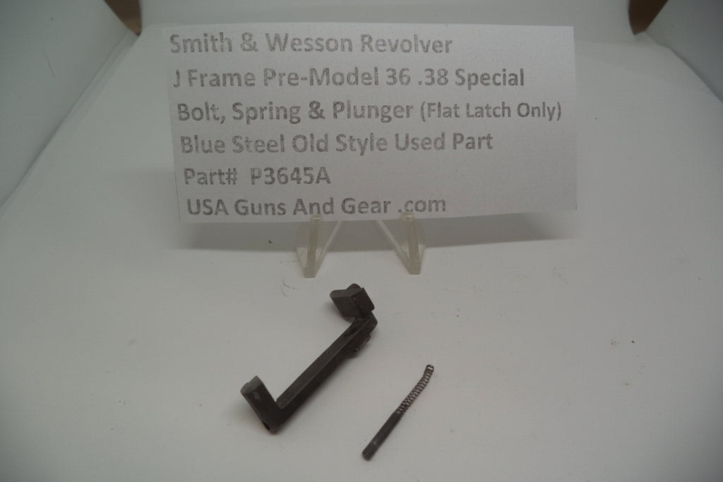 Smith & Wesson J Frame Pre-Model 36 Bolt, Spring & Plunger Assembly - Flat Latch .38 Special P3645A