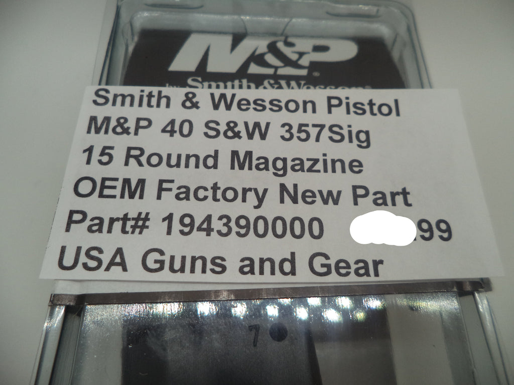 Smith & Wesson M&P 40 Magazine 15-Round - .40 S&W/.357 Sig - Factory OEM