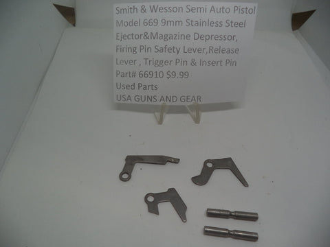 66910 Smith & Wesson Pistol Model 669 Ejector & Magazine depressor, Firing Pin, Trigger  Pin & Insert Pin