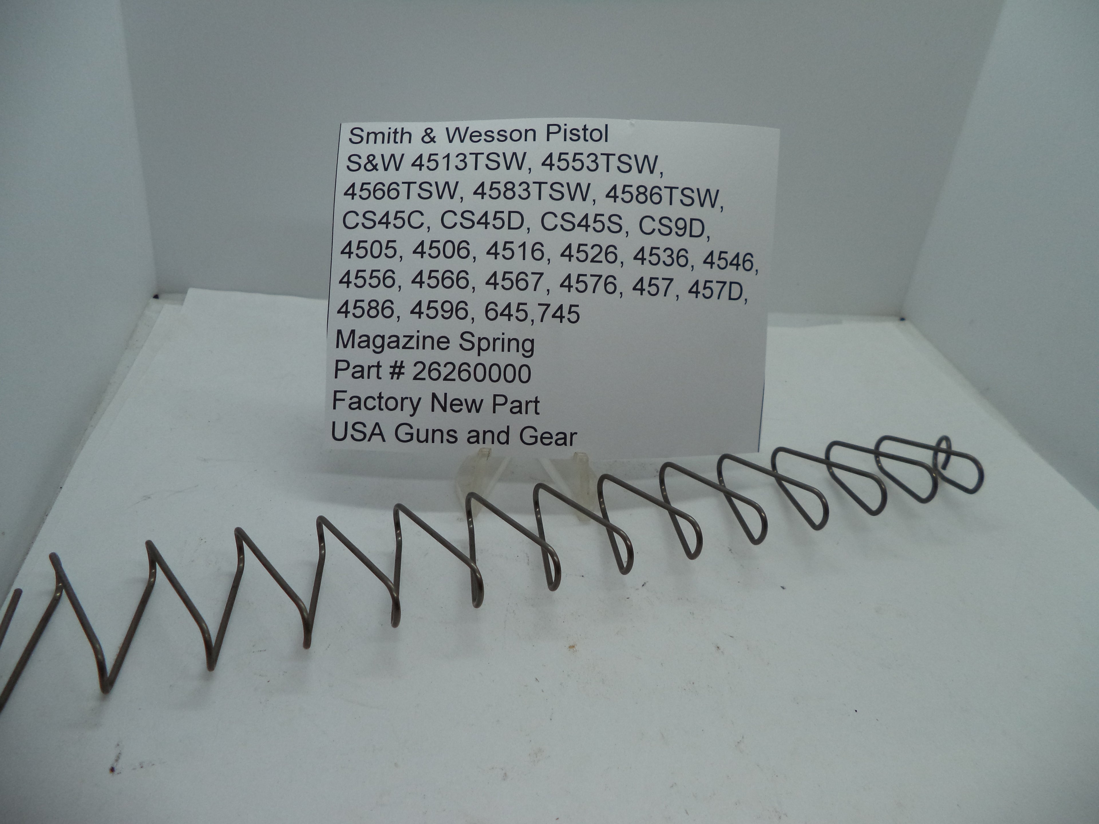 26260000 S&W Magazine Spring - 4505 4506 4513TSW .45 ACP Multi-Model