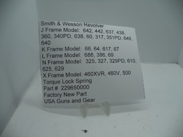 Smith & Wesson J/K/L/N/X Frame Torque Lock Spring - 229650000