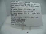 229650000 Smith & Wesson J K L N X Frames Torque Lock Spring