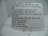 229650000 Smith & Wesson J K L N X Frames Torque Lock Spring