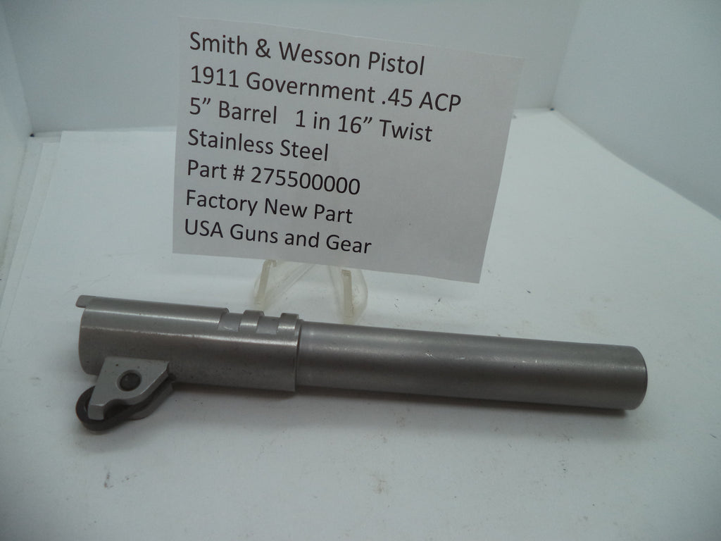 275500000 S&W 1911 Government Barrel, 1 in 16" Twist, 5" Stainless Steel .45 ACP