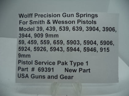 69391 Wolff S&W Pistol S&W 3904-5904  Service Pak Type-1  9mm