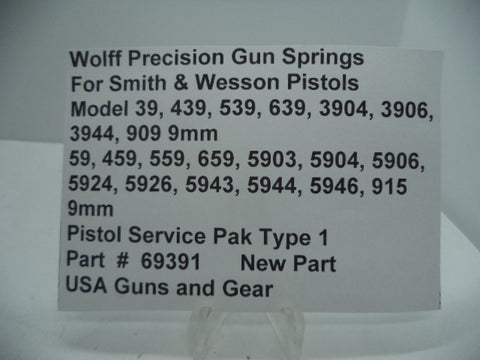 69391 Wolff for S&W Pistol S&W 3904-5904  Service Pak Type-1  9mm