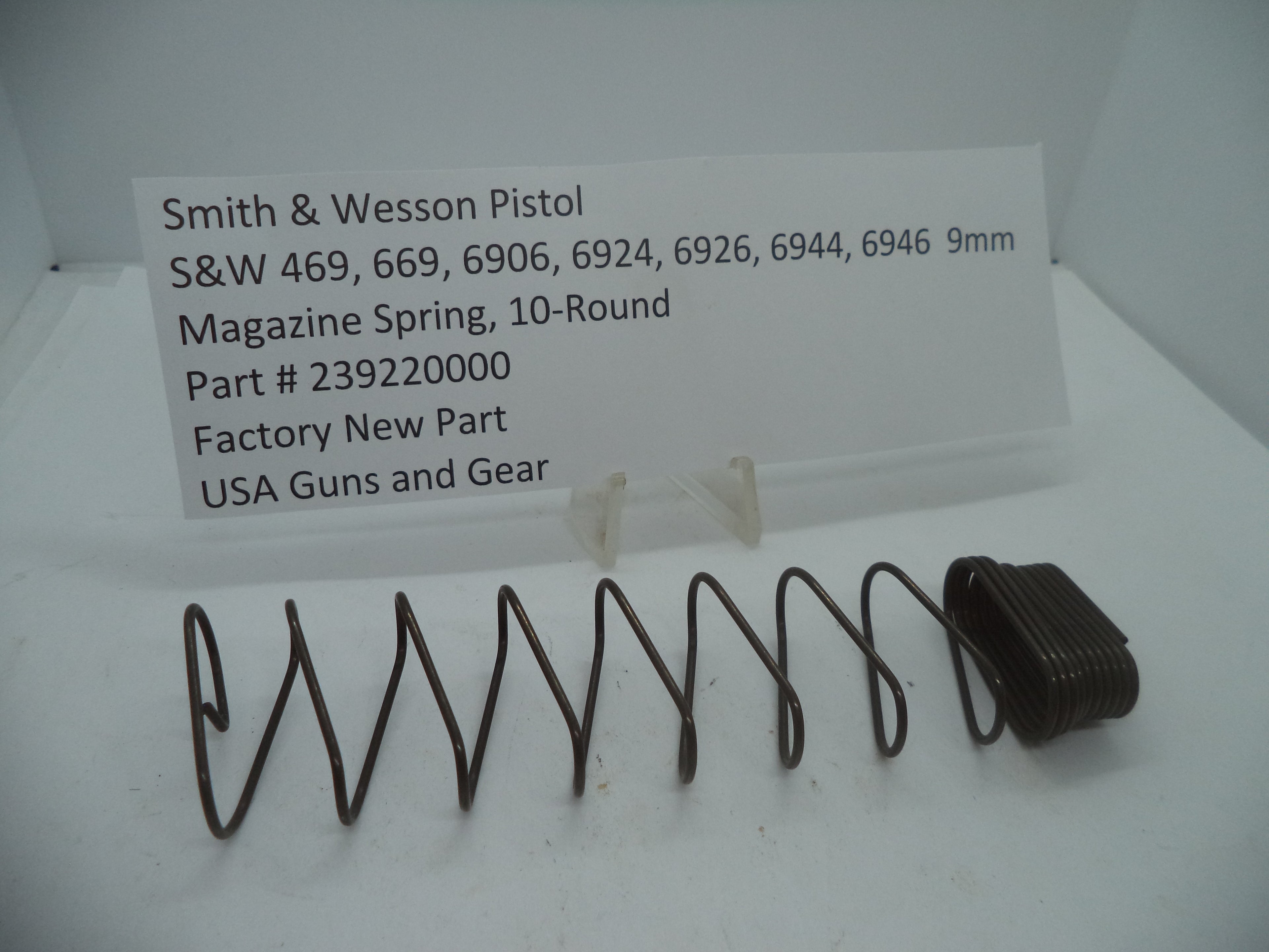 239220000 S&W Magazine Spring 469, 669, 6906, 6924, 6926,6944,6946 9mm