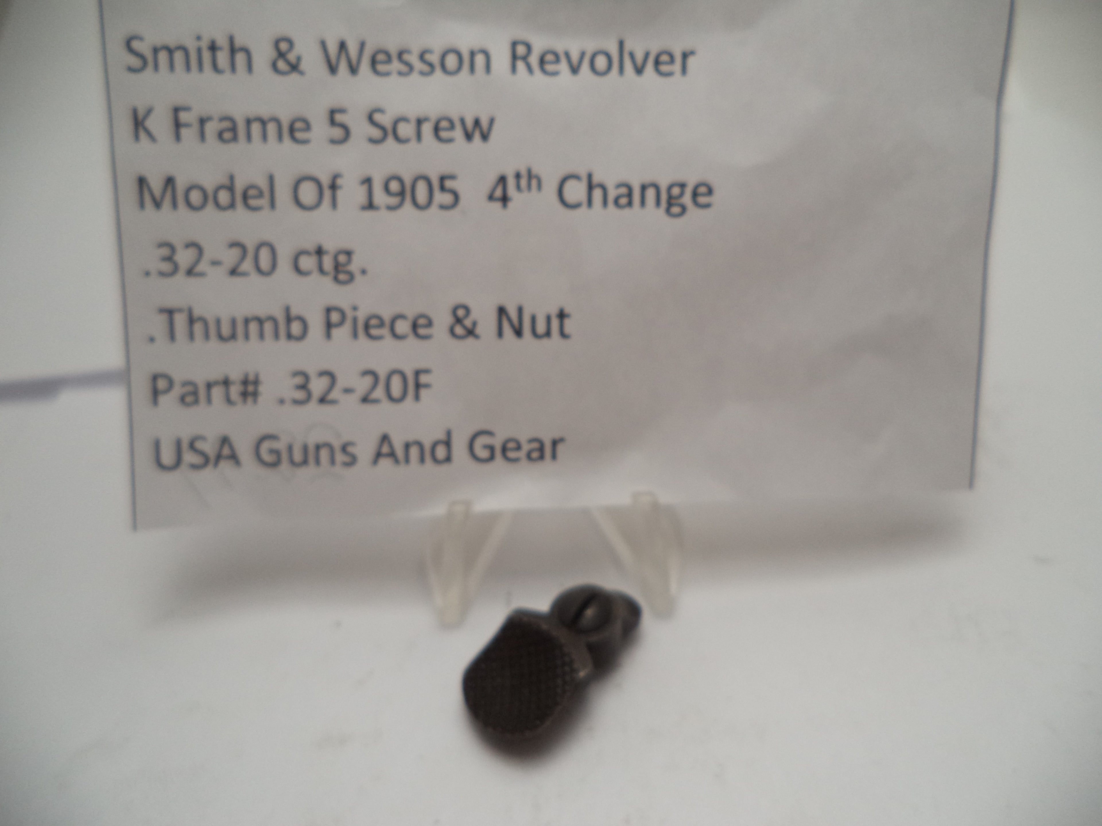 32-20F Smith & Wesson K Frame Model 1905 Thumbpiece & Nut Blue .32-20 CTG.