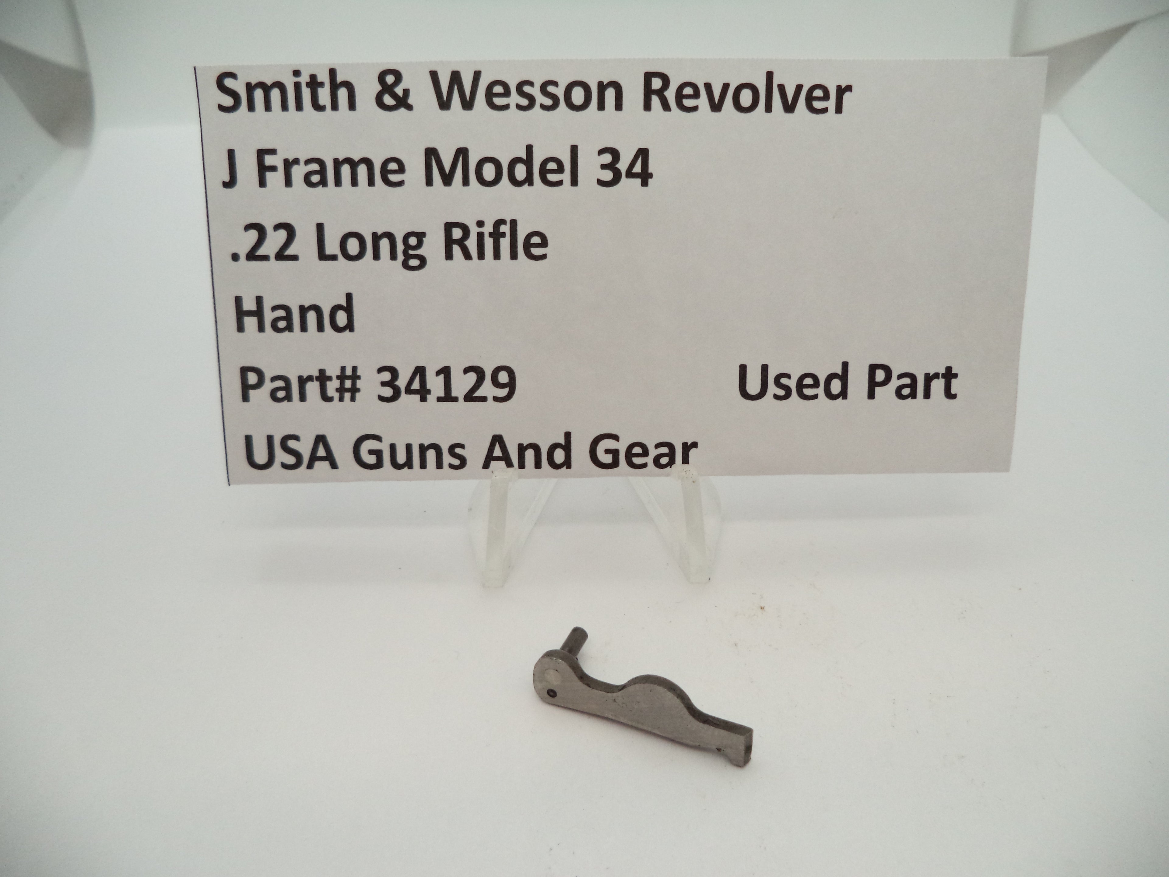 34129 Smith & Wesson J Frame Model 34 Revolver Hand Blue Steel .22 LR Used Part