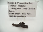 34184 Smith & Wesson J Frame Revolver Model 34 Trigger Blue Steel .22 LR Used