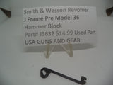 J3632 Smith & Wesson J Frame Pre Model 36 Hammer Block .38 Special Used Part