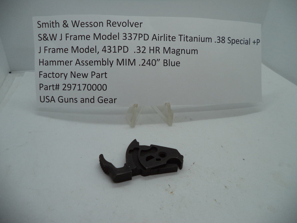 Smith & Wesson J Frame Hammer Assembly MIM .240" Blue - 297170000