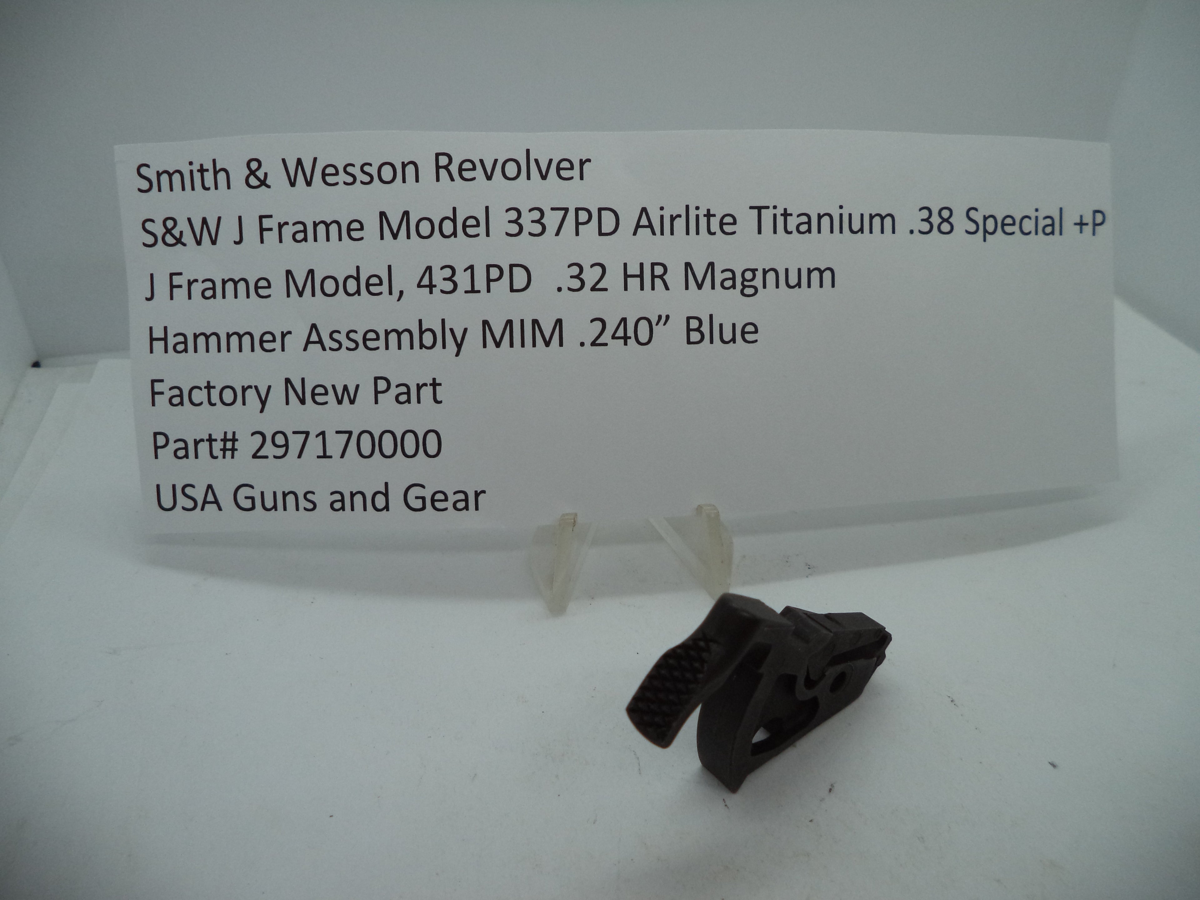 Smith & Wesson J Frame Hammer Assembly MIM .240" Blue - 297170000
