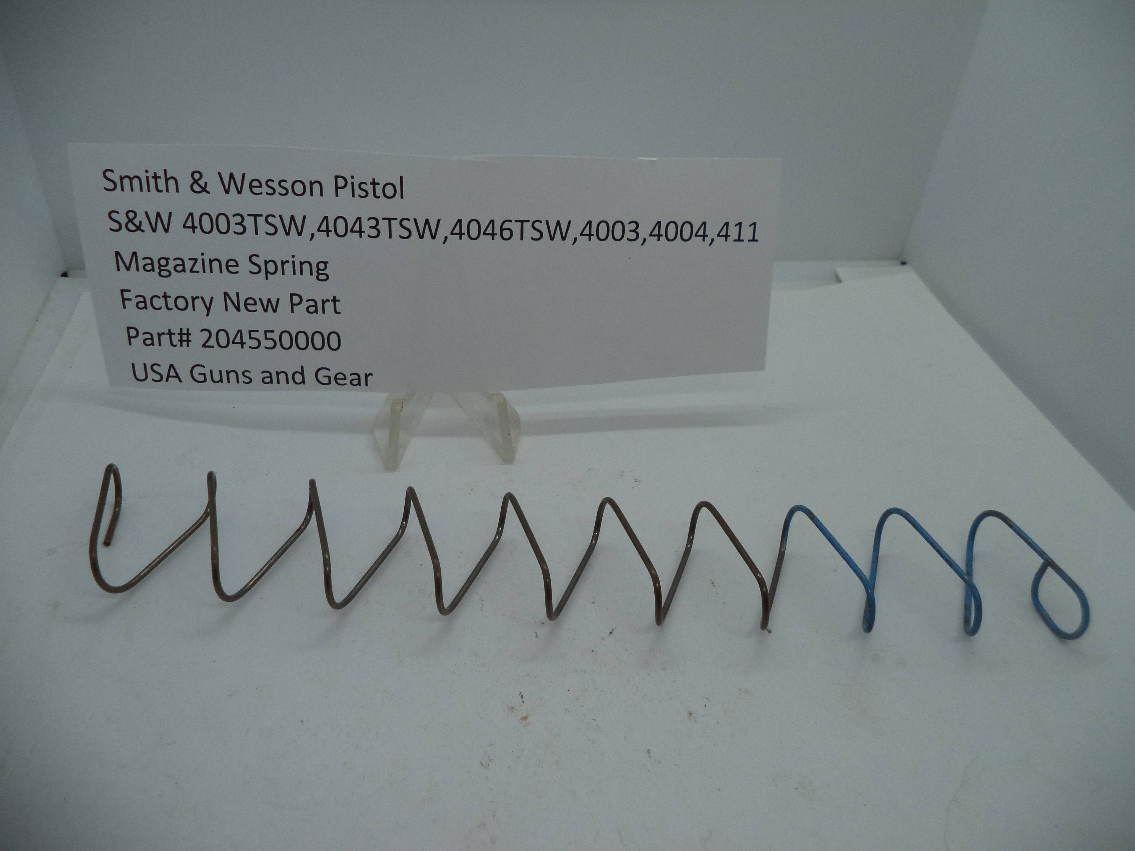 S&W 4003TSW,4043TSW,4046TSW,4003,4004,411 Magazine Spring .40 204550000