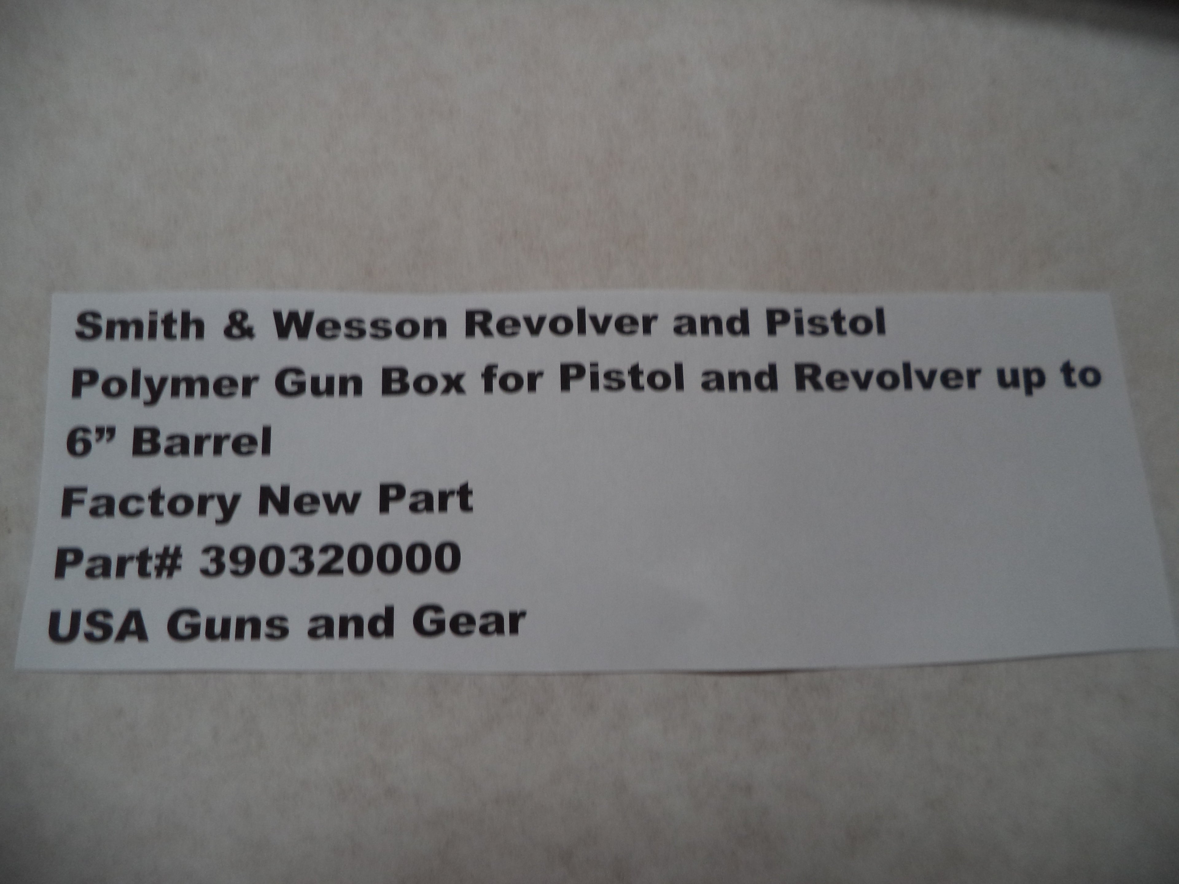 Smith & Wesson OEM Gun Box - Pistol & Revolver Storage (Up to 6" Barrel)