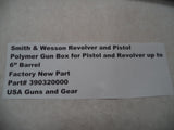 390320000 Smith & Wesson New OEM  Gun Box Pistol Revolver Up to 6" Barrel