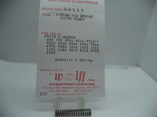 Wolff Firing Pin Spring for S&W 4053/4054/4506/4586 .40 S&W/.45 ACP/10mm - 26111