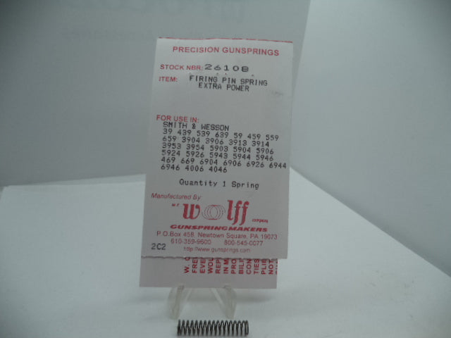 Wolff Smith & Wesson 3904 5904 6904 Series Extra Power Firing Pin Spring 26108