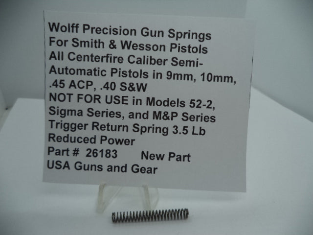 Wolff Trigger Return Spring for S&W Centerfire Pistols - 3.5 LB | 9mm/10mm/.40/.45 | Part 26183