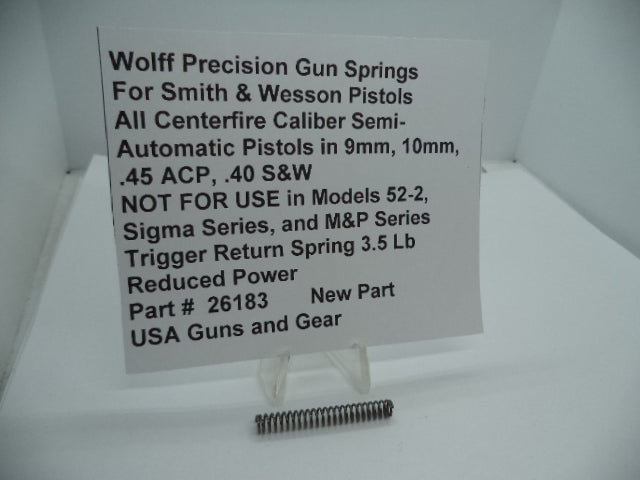 Wolff Trigger Return Spring for S&W Centerfire Pistols - 3.5 LB | 9mm/10mm/.40/.45 | Part 26183
