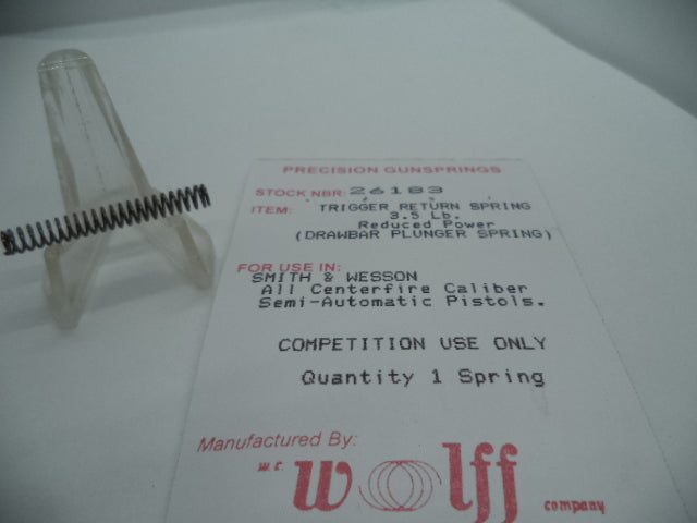 Wolff Trigger Return Spring for S&W Centerfire Pistols - 3.5 LB | 9mm/10mm/.40/.45 | Part 26183