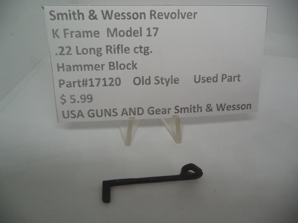 Smith & Wesson K Frame Model 17 Hammer Block .22 Long Rifle Old Style - 17120