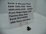 203100000 S&W Pistol S&W 1006,1026,4505,4526,4546 Front Night Sight  .45ACP,10mm