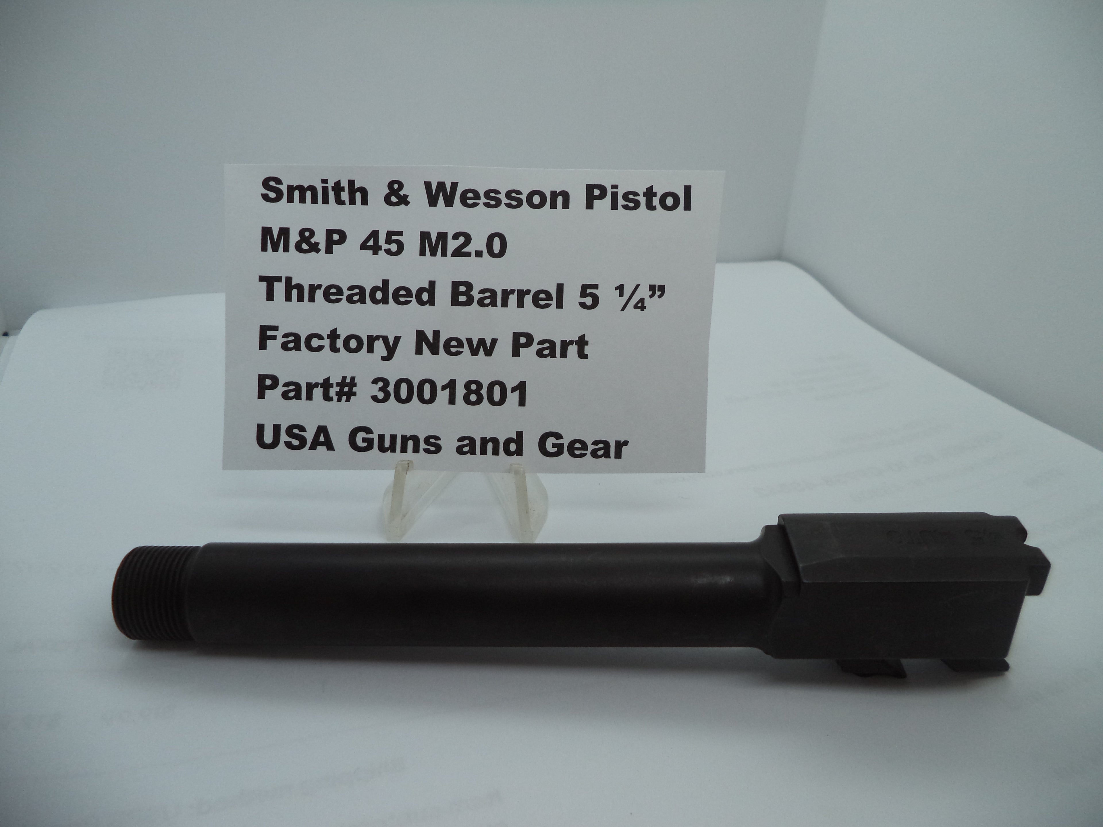 Smith & Wesson M&P 45 M2.0 Threaded Barrel - 5.25" - .578x28 TPI - Black - Factory OEM Part 3001801