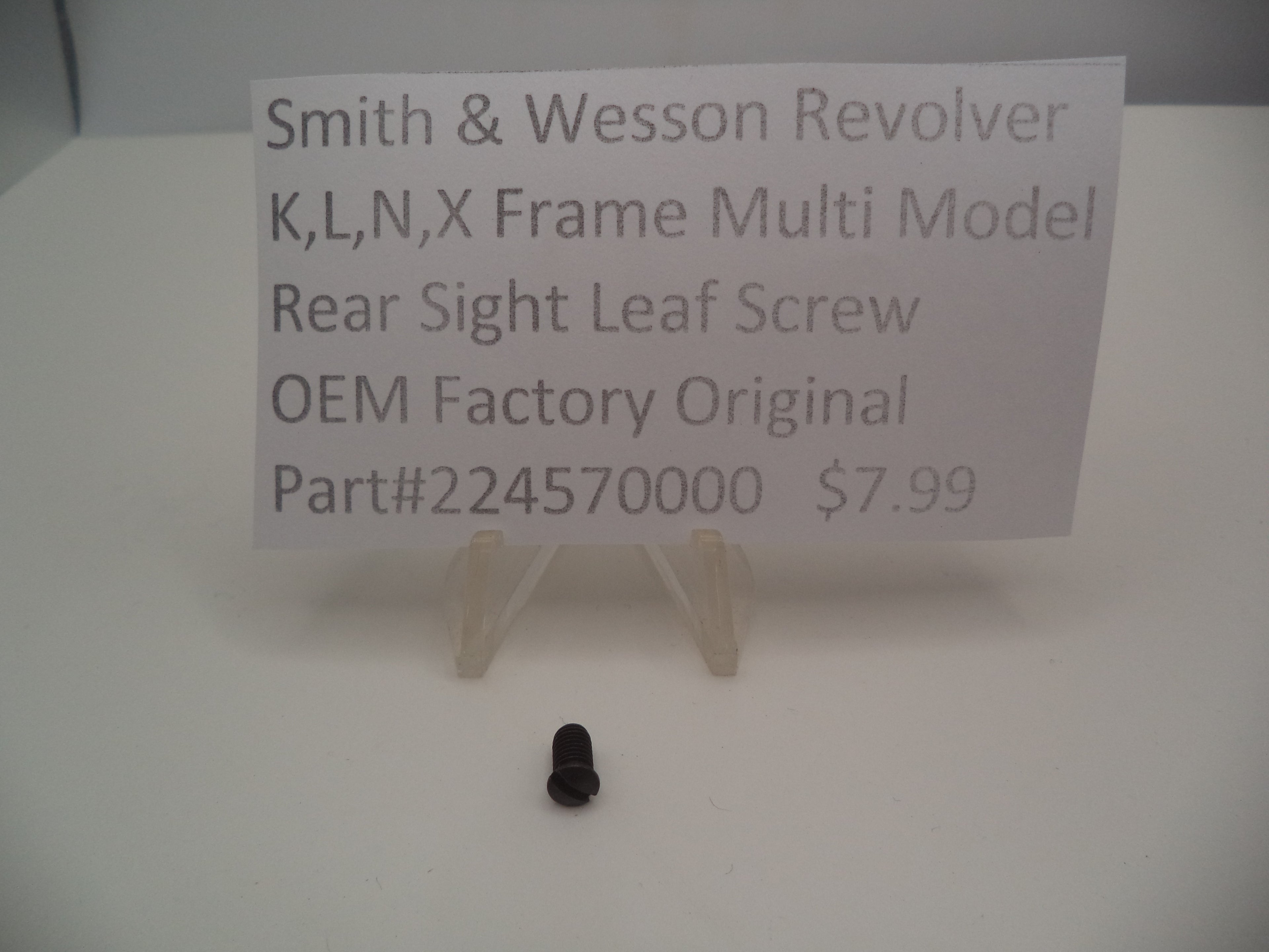 S&W Rear Sight Leaf Screw K L N X Z Frame New Style - 224570000