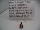 243280000 Smith & Wesson  Front Sight Red Ramp Performance Center .343"