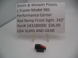 243280000 Smith & Wesson  Front Sight Red Ramp Performance Center .343"