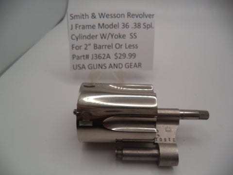 J362A S&W Revolver J Frame Model 36 Cylinder W/Yoke .38 Special Stainless Steel