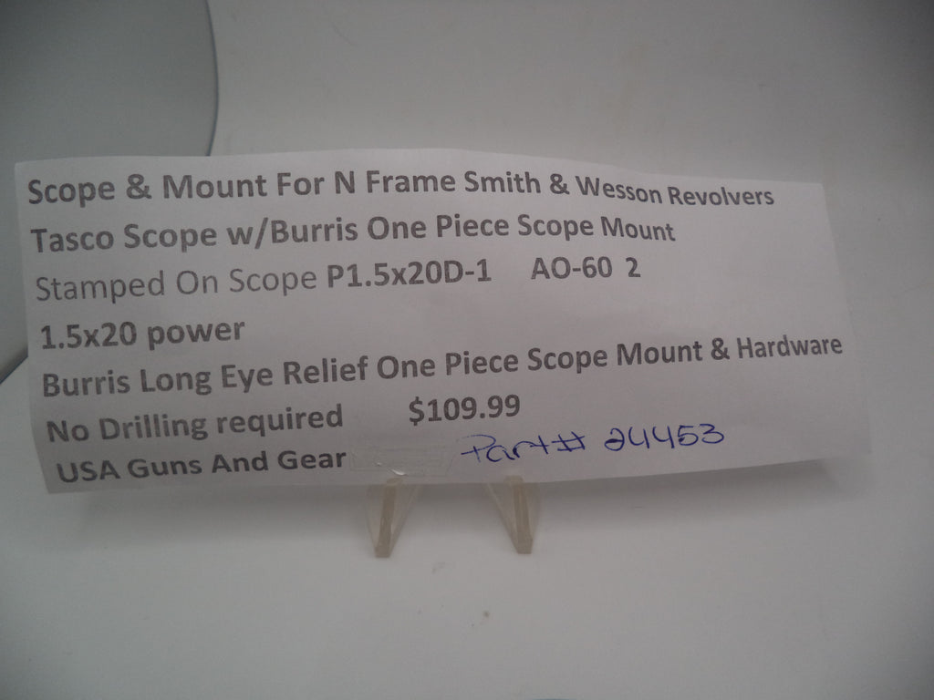24453 Smith & Wesson Revolvers N Frame Tasco Scope W/ Burris Mount